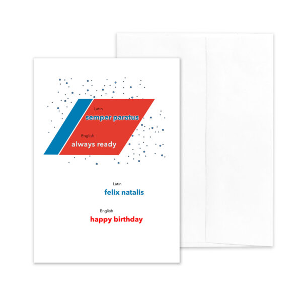 Coastie Latin Birthday - US Coast Guard Military Appreciation Birthday Greeting Card With Envelope - by 2MyHero