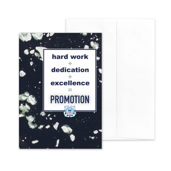 Coastie Promotion Equation - US Coast Guard Military Promotion Congratulations Greeting Card for Coasties - Includes Envelope - by 2MyHero