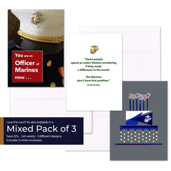 An Officer Three for USMC commissioned officers mixed pack of greeting cards from 2MyHero