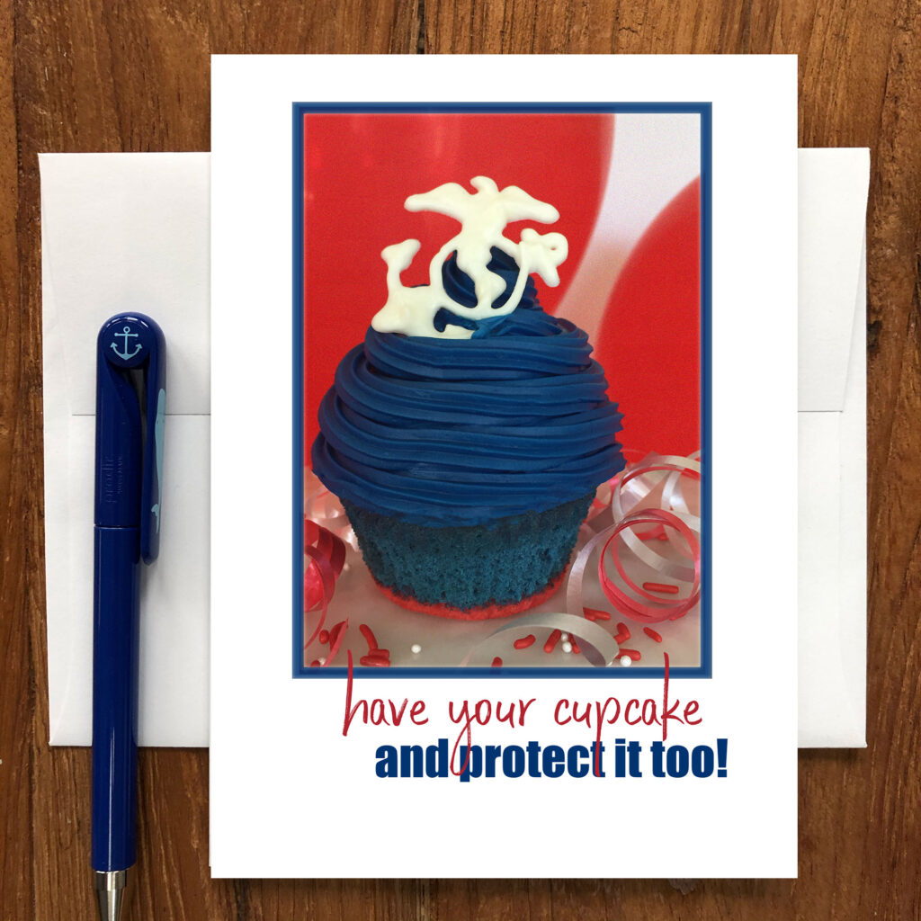 Marine Protected Cupcake - Military birthday greeting card for US Marines by 2MyHero