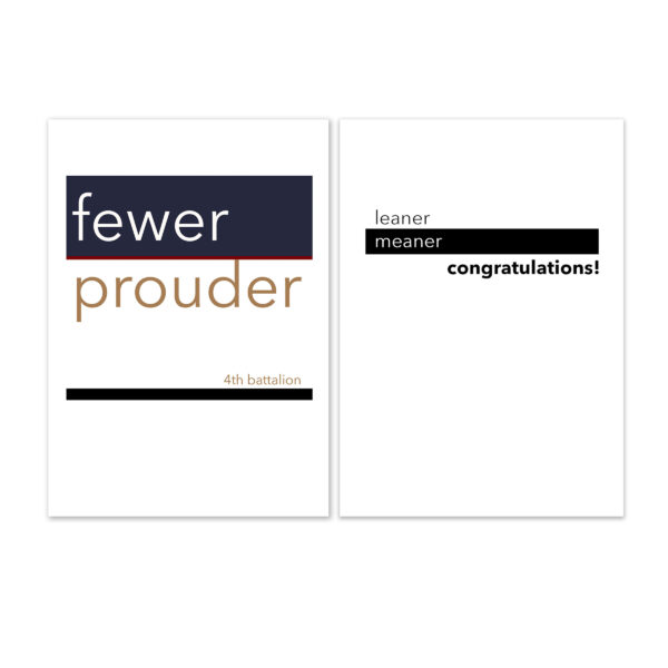 Fewer Prouder - US Marine Corps Military Encouragement Greeting Card for Female Marines - by 2MyHero