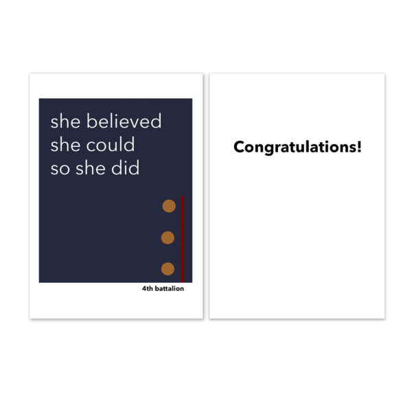 She Believed - US Marine Corps Military Appreciation Congratulations Greeting Card for Female Marines - by 2MyHero