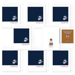 2MyHero US Marine Corps Thank You pack of notecards 8 blank note cards and 8 envelopes