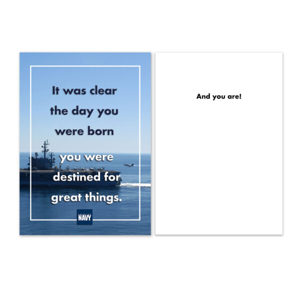 Destined - US Navy military appreciation encouragement greeting card - by 2MyHero