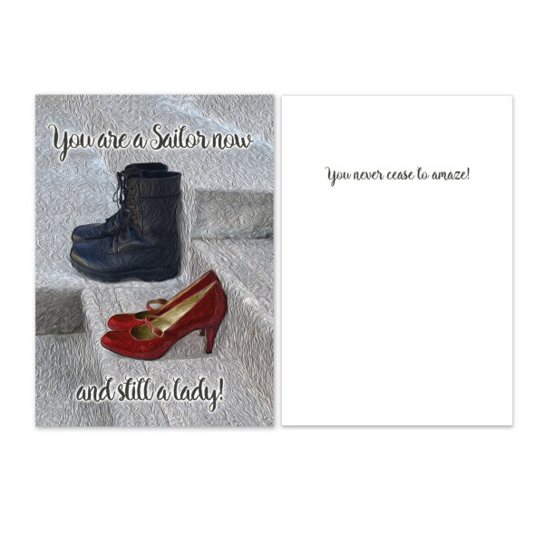 Still a Lady - US Navy Military Appreciation Greeting Card for Female Sailors - by 2MyHero