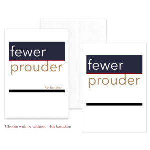 Fewer Prouder - US Marine Corps female Marine military appreciation greeting card - including envelopes - by 2MyHero