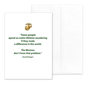 Reagan Quote on White - US Marine Corps Military Appreciation and Encouragement Greeting Card by 2MyHero