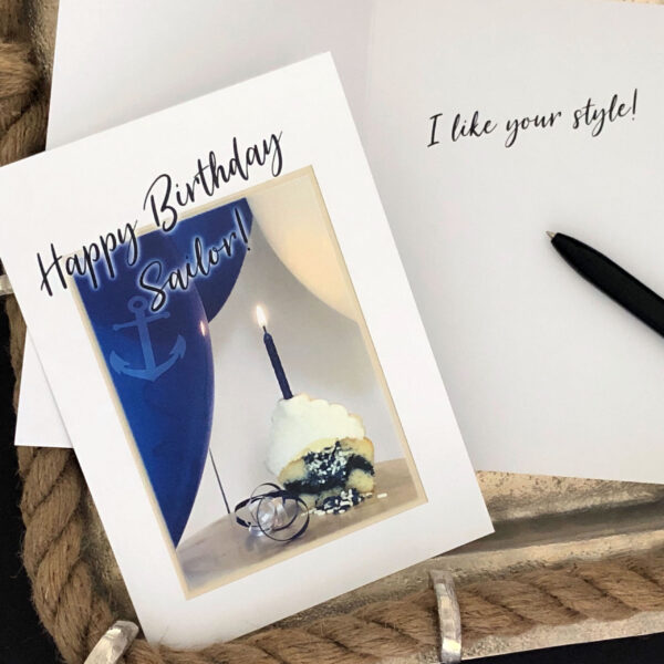 Sailor Style Birthday - US Navy Military Appreciation Birthday Greeting Card - by 2MyHero