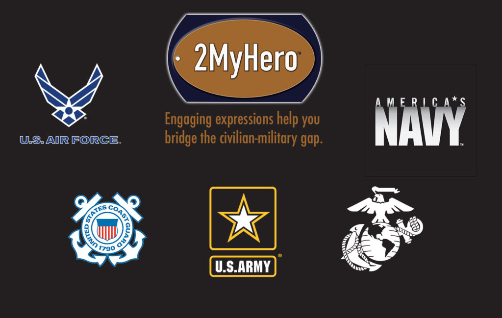 2MyHero military greeting cards logo and branch logos for wordpress