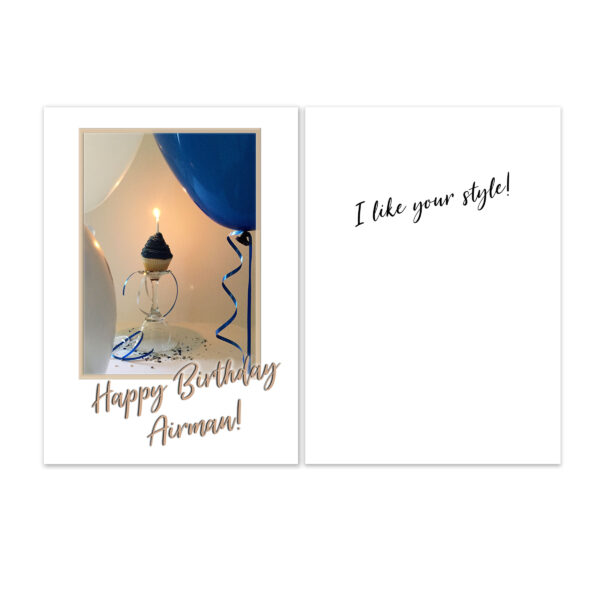 Airman Style Birthday - US Air Force Military Appreciation Birthday Greeting Card - by 2MyHero