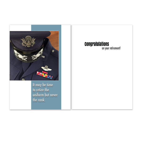 Retire the Uniform - US Air Force Military Retirement Congratulations Greeting Card for Airmen - includes envelope - by 2MyHero