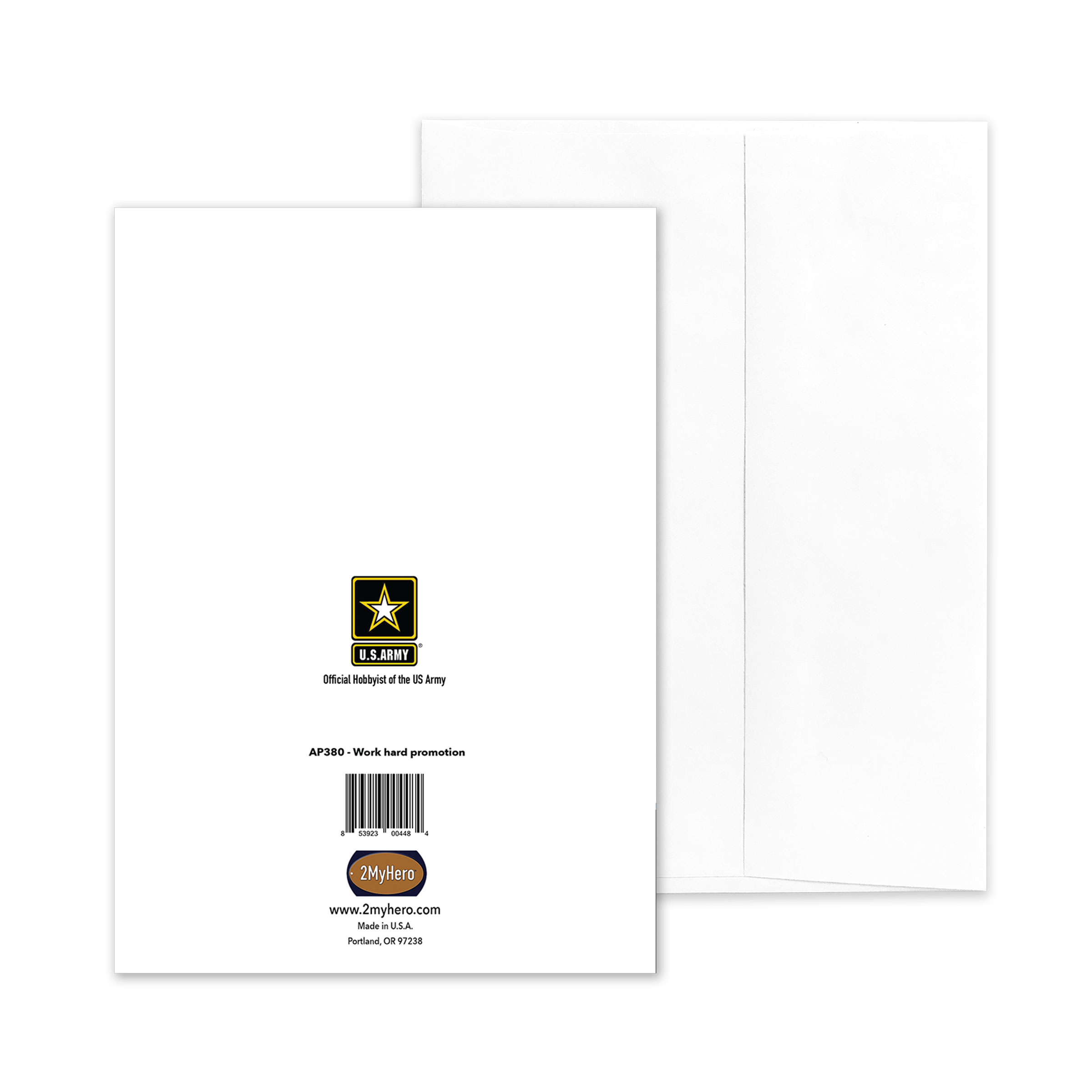 5 x 7” US Army Military Congratulations Greeting Card With Envelope Work Hard 2MyHero