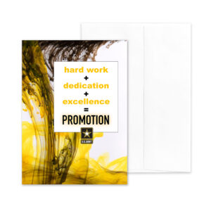 Promotion Equation - US Army Military Promotion Congratulations Greeting Card for Soldiers - includes envelope - by 2MyHero