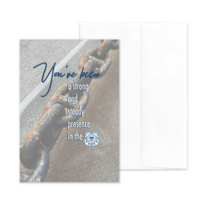Strong and Steady - US Coast Guard Military Retirement Congratulations Greeting Card for Coasties - includes envelope - by 2MyHero