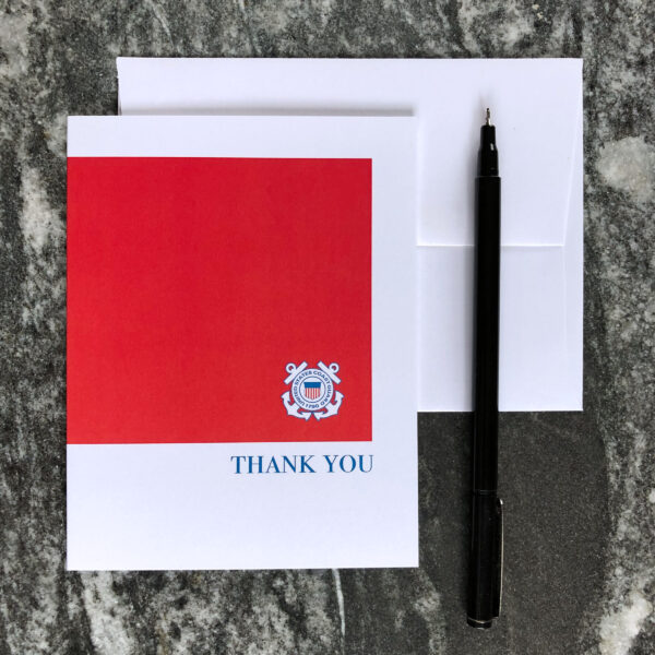 2MyHero US Coast Guard Thank You pack of notecards 8 blank note cards and 8 envelopes