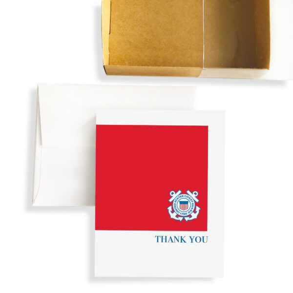 2MyHero - USCG Box of 15 Thank You notecards for Coasties - 15 blank notecards and 15 envelopes