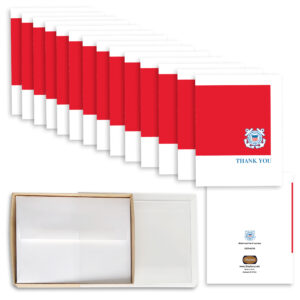 2MyHero - USCG Box of 15 Thank You notecards for Coasties - 15 blank notecards and 15 envelopes