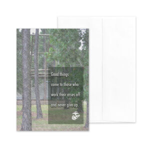 Work Ass Off - US Marine Corps Military Promotion Congratulations Greeting Card for Marines - includes envelope - by 2MyHero