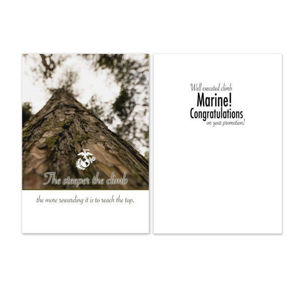 Steeper Climb - US Marine Corps Military Promotion Congratulations Greeting Card for Marines - includes envelope - by 2MyHero