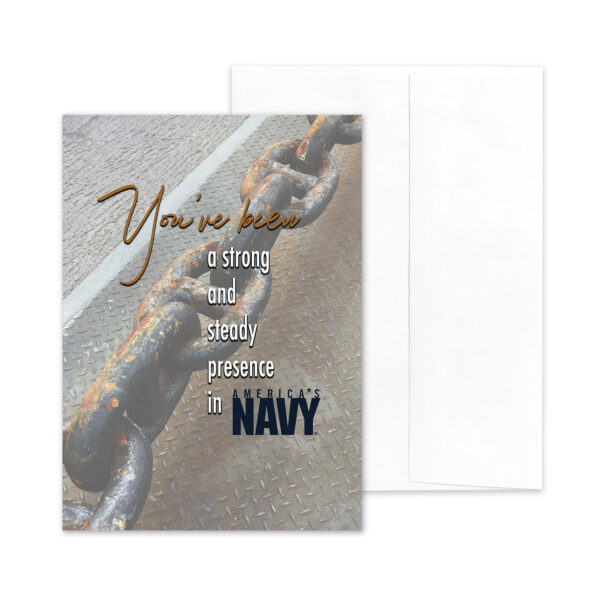 Strong and Steady - US Department of the Navy Military Retirement Congratulations Greeting Card for Sailors - includes envelope - by 2MyHero
