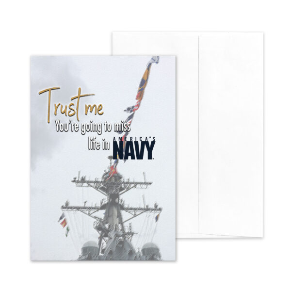 Trust Me - US Department of the Navy Military Retirement Congratulations Greeting Card for Sailors - includes envelope - by 2MyHero