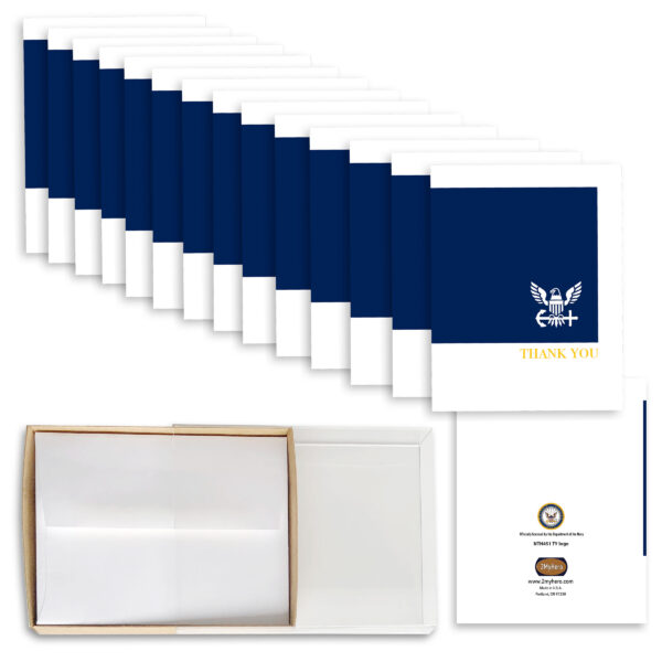 2MyHero - US Navy Thank You box of notecards 15 blank note cards and 15 envelopes