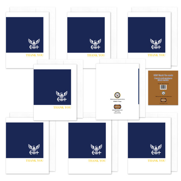 2MyHero - US Navy Thank You box of notecards 8 blank note cards and 8 envelopes