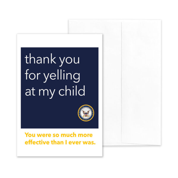Yelling - US Navy boot camp RDC Thank You greeting card - by 2MyHero