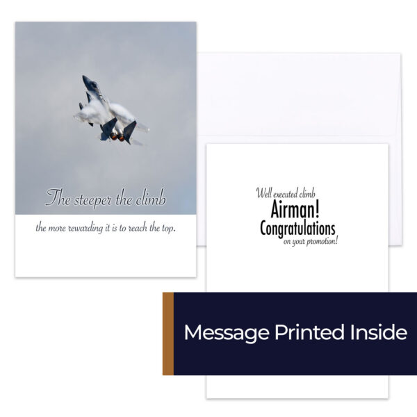 Steeper Climb - US Air Force Military Promotion Congratulations Greeting Card for Marines - includes envelope - by 2MyHero