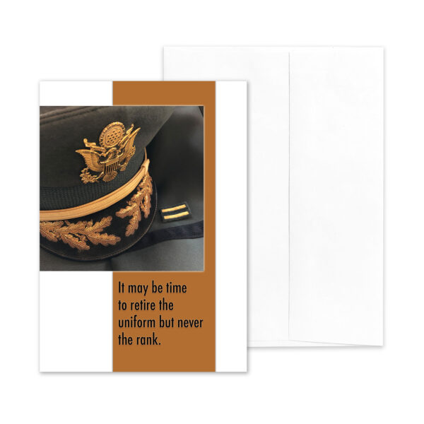 Retire the Uniform - US Army Military Retirement Congratulations Greeting Card for Commissioned Officers - includes envelope - by 2MyHero