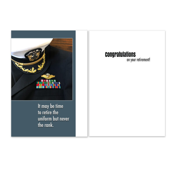 Retire the Uniform - US Department of the Navy Military Retirement Congratulations Greeting Card for Sailors - includes envelope - by 2MyHero