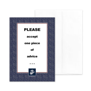 Advice - US Marine Corps Military Deployment Appreciation Greeting Card for Marines - includes envelope - by 2MyHero