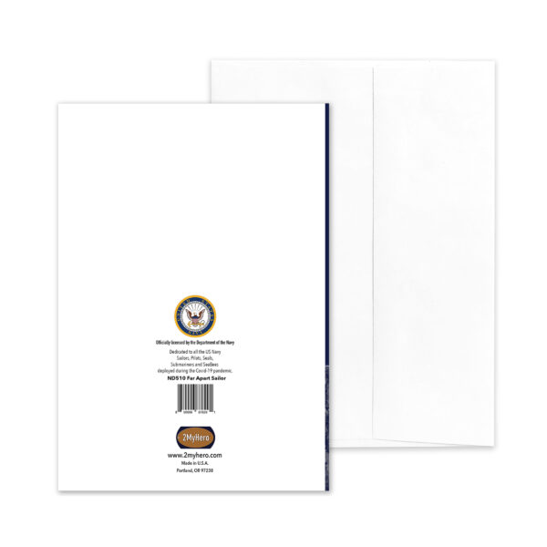 No Matter How Far Apart - US Navy Military Deployment Appreciation Greeting Card for Sailors Pilots and Submariners - includes envelope - by 2MyHero