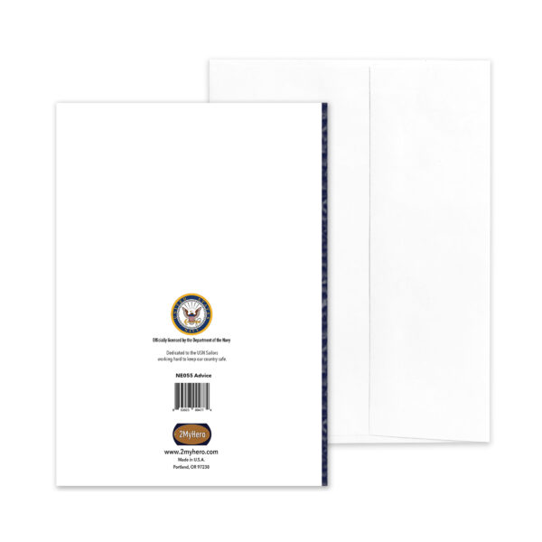 Advice - Military Appreciation Greeting Card for US Navy Sailors, Pilots, Submariners - includes envelope - by 2MyHero