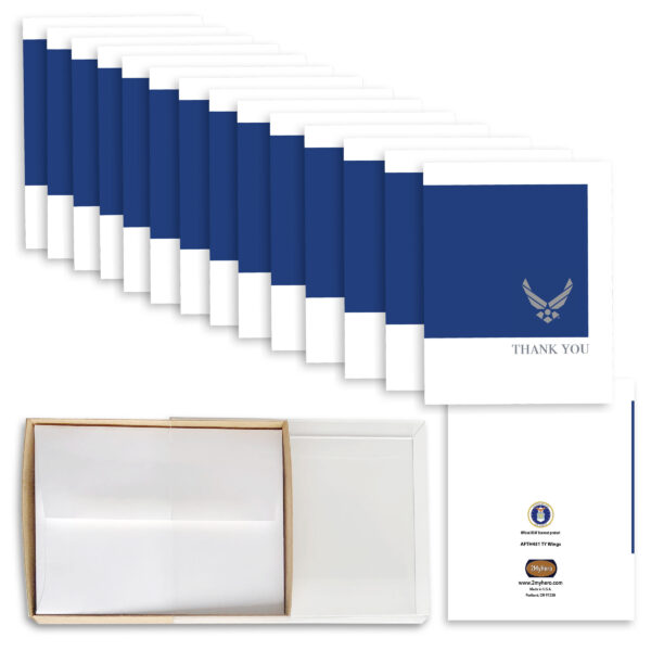 2MyHero US Air Force Thank You box of notecards 15 blank notecards and 15 envelopes