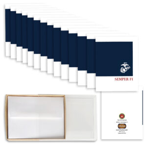 2MyHero US Marine Corps Semper Fi box of notecards 15 blank note cards and 15 envelopes