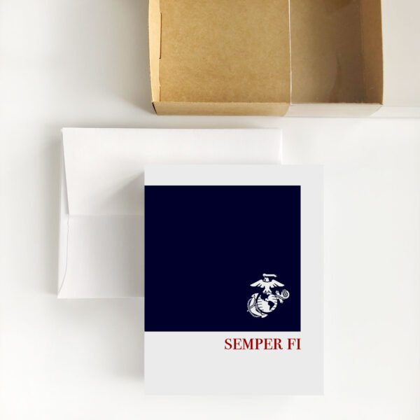 2MyHero US Marine Corps Semper Fi box of notecards 15 blank note cards and 15 envelopes
