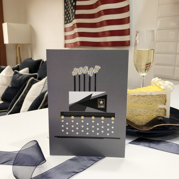 US Army Congratulations Soldier greeting card with envelope - Celebration Cake - by 2MyHero