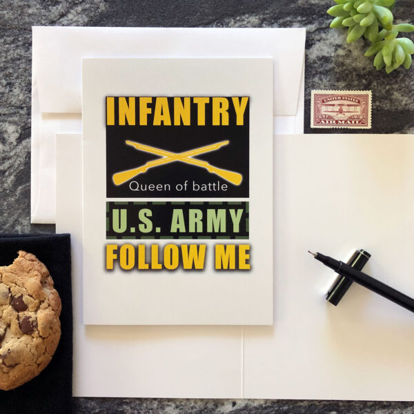 Follow Me - US Army Infantry Military Graduation Congratulations Greeting Card - by 2MyHero