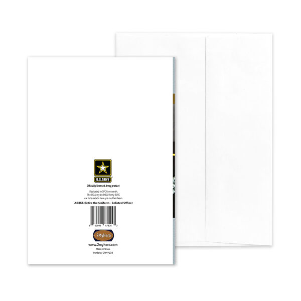 Retire the Uniform - US Army Military Retirement Congratulations Greeting Card for Enlisted Infantry Officers - includes envelope - by 2MyHero