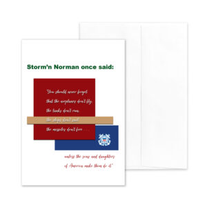 Veteran's Day military greeting card for US Coast Guard veterans with Storm'n Norman Quote - by 2MyHero