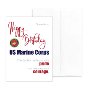 US Marine Corps Happy Birthday greeting card with envelope - Pride and Courage - by 2MyHero