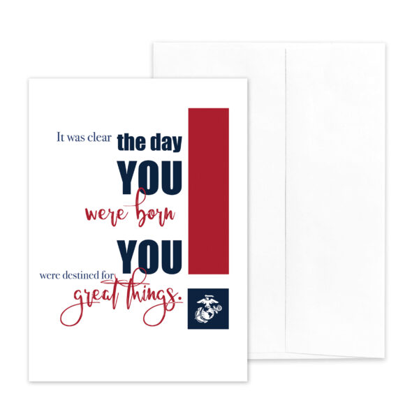 Destined - US Marine Corps military appreciation encouragement greeting card - by 2MyHero