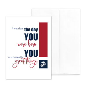 Destined - US Marine Corps military appreciation encouragement greeting card - by 2MyHero