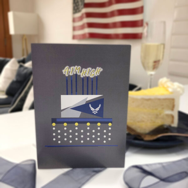US Air Force Congratulations Airman greeting card with envelope - Celebration Cake - by 2MyHero