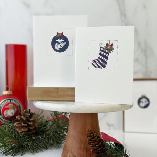 US Marine Corps Holiday Box of 12 Marine greeting cards with envelopes - Merry Christmas Marine- by 2MyHero
