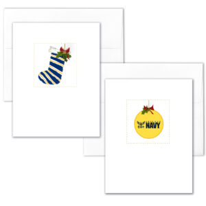 US Navy Christmas Holiday Box of 12 US Navy greeting cards with envelopes - Merry Christmas Sailor- by 2MyHero