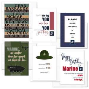 12 Weeks Mixed Pack- USMC boot camp military greeting cards and envelopes - by 2MyHero