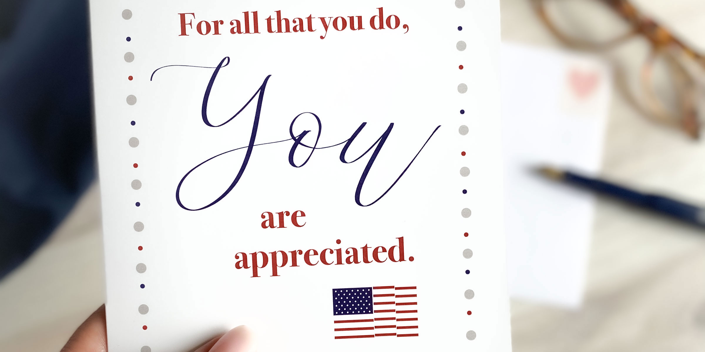Military Spouse Appreciation - military greeting card and envelope - by 2MyHero