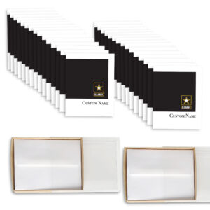 2MyHero US Army Customizable box of notecards for Soldiers 30 blank note cards and 30 envelopes